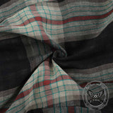 Dark Cross Design Check Zip-Up Short Sleeve Shirt