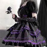 Vestido de lolita gótica de muñeca oscura