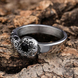 Dark Gem Octopus Tentacle Vintage Stainless Steel Ring