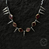Dark Gothic Studded Gem Stainless Steel Clavicle Necklace