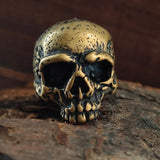 Anello teschio in ottone scuro Pioneer
