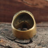 Anello teschio in ottone scuro Pioneer