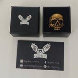 Anello teschio in ottone scuro Pioneer