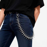 Dark Punk Skeleton Fishbone Spiked Alloy Pants Chain | Gthic.com