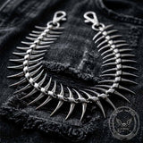 Dark Punk Skeleton Fishbone Spiked Alloy Pants Chain | Gthic.com