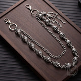 Dark Skull Double-Layer Hip-Hop Alloy Pants Chain