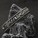 Dark Skull Rose Gothic Stainless Steel Open Bracelet | Gthic.com