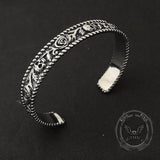 Dark Skull Rose Gothic Stainless Steel Open Bracelet