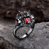 Dark Skull Zircon Brass Gothic Ring | Gthic.com