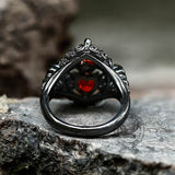 Dark Skull Zircon Brass Gothic Ring