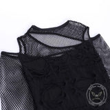 Dark Style Sexy Slim Mesh Hole Long Sleeve Top