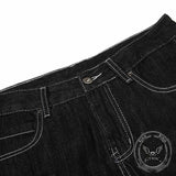 Dark Y2K Punk Rivet Embellishment Wide Leg Jeans
