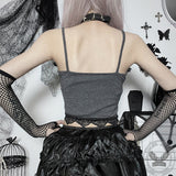 Death Moth Print Lace Crop Top | Gthic.com