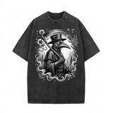 Death Sickle Plague Doctor Vintage Washed T-shirt | Gthic.com