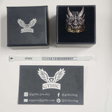 Demon Cyber Oni Mask Sterling Silver Ring