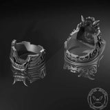 Demon Cyber Oni Mask Sterling Silver Ring