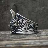 Demon Cyber Oni Mask Sterling Silver Ring