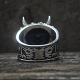 Demon Cyber Oni Mask Sterling Silver Ring
