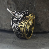 Demon Cyber Oni Mask Sterling Silver Ring
