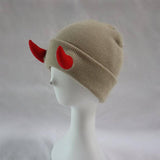 Demon Horned Knitted Beanie Hat | Gthic.com