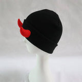 Demon Horned Knitted Beanie Hat | Gthic.com