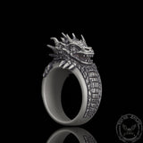 Demonic Dragon Sterling Silver Ring | Gthic.com