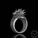 Demonic Dragon Sterling Silver Ring | Gthic.com