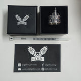 Detailed Castle Design Sterling Silver Ring