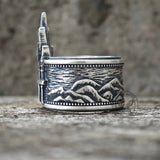 Detailed Castle Design Sterling Silver Ring | Gthic.com