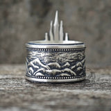 Detailed Castle Design Sterling Silver Ring