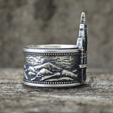 Detailed Castle Design Sterling Silver Ring | Gthic.com