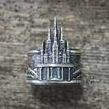 Detailed Castle Design Sterling Silver Ring | Gthic.com