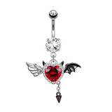 Devil Bat Spider Zinc Alloy Belly Button Ring | Gthic.com
