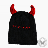 Devil Horns Knitted Balaclava Hat