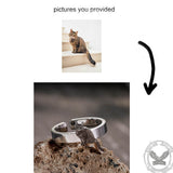 DIY Pet Photo Stainless Steel Lovely Open Animal Ring | Gthic.com