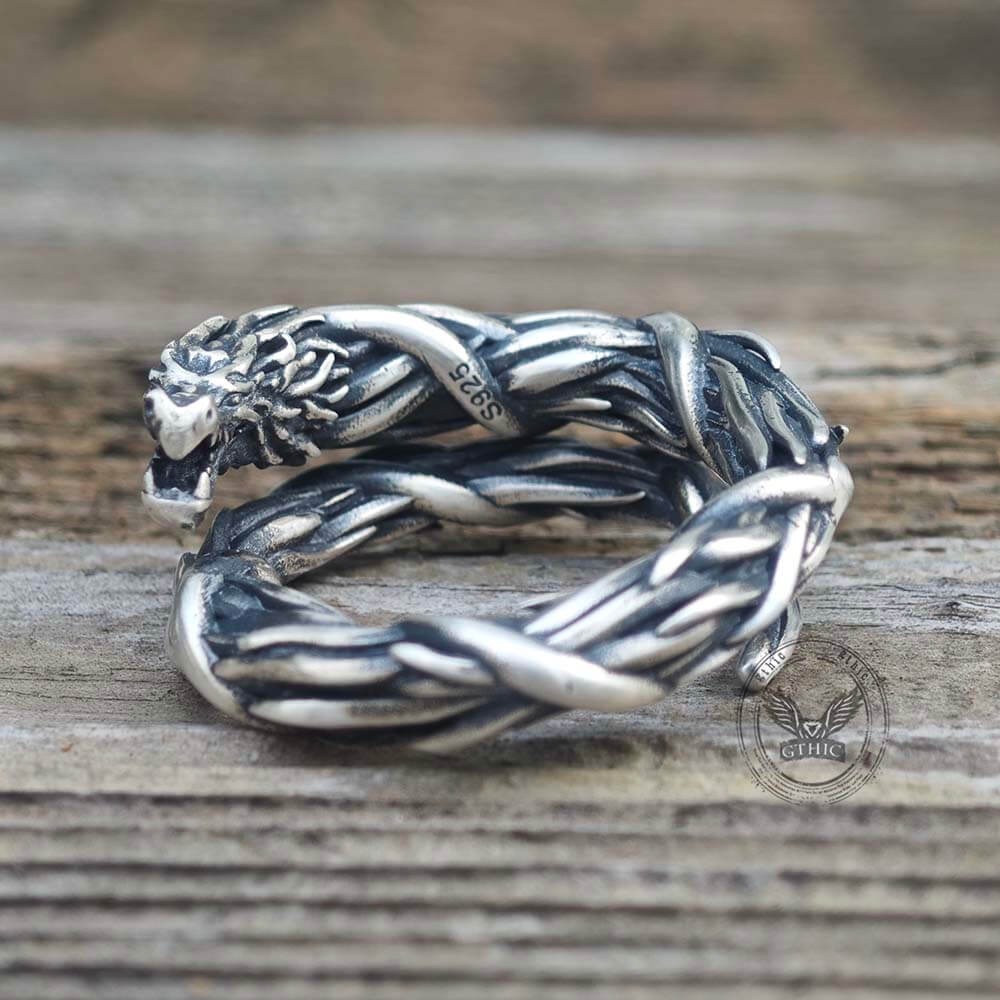 Domineering Hovering Dragon Sterling Silver Ring – GTHIC