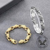 Domineering Wolf Head Stainless Steel Bracelet | Gthic.com