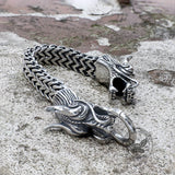 Double Chinese Dragon Stainless Steel Bracelet
