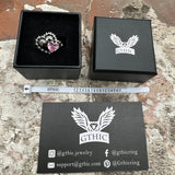 Double Hearts Alloy Open Ring