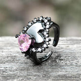 Double Hearts Alloy Open Ring | Gthic.com