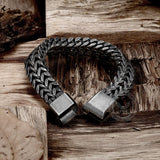 Double Layer Braided Keel Stainless Steel Bracelet