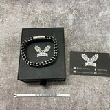 Double Layer Braided Keel Stainless Steel Bracelet