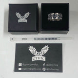 Double Skull Rose Vine Sterling Silver Ring