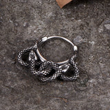 Double Snake Wrapped Stainless Steel Earrings