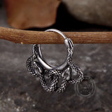 Double Snake Wrapped Stainless Steel Earrings | Gthic.com