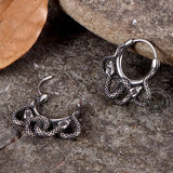 Double Snake Wrapped Stainless Steel Earrings | Gthic.com