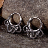 Double Snake Wrapped Stainless Steel Earrings | Gthic.com