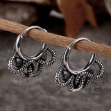 Double Snake Wrapped Stainless Steel Earrings | Gthic.com