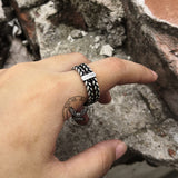 Double Wheat Ear Chain Stainless Steel Ring | Gthic.com