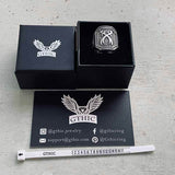 Double Zulfiqar Sword Stainless Steel Ring | Gthic.com